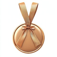 Cancer survivor medal with ribbon icon isolated on white background