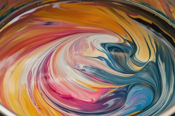 Swirling Vibrant Hues: Abstract Acrylic Paint Texture