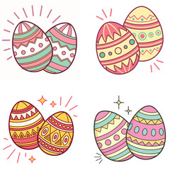  Colorful Easter Celebration with Painted Eggs, Spring Flowers, Festive Decorations, and Bunny-Themed Holiday Setup for Seasonal Joy and Family Gatherings