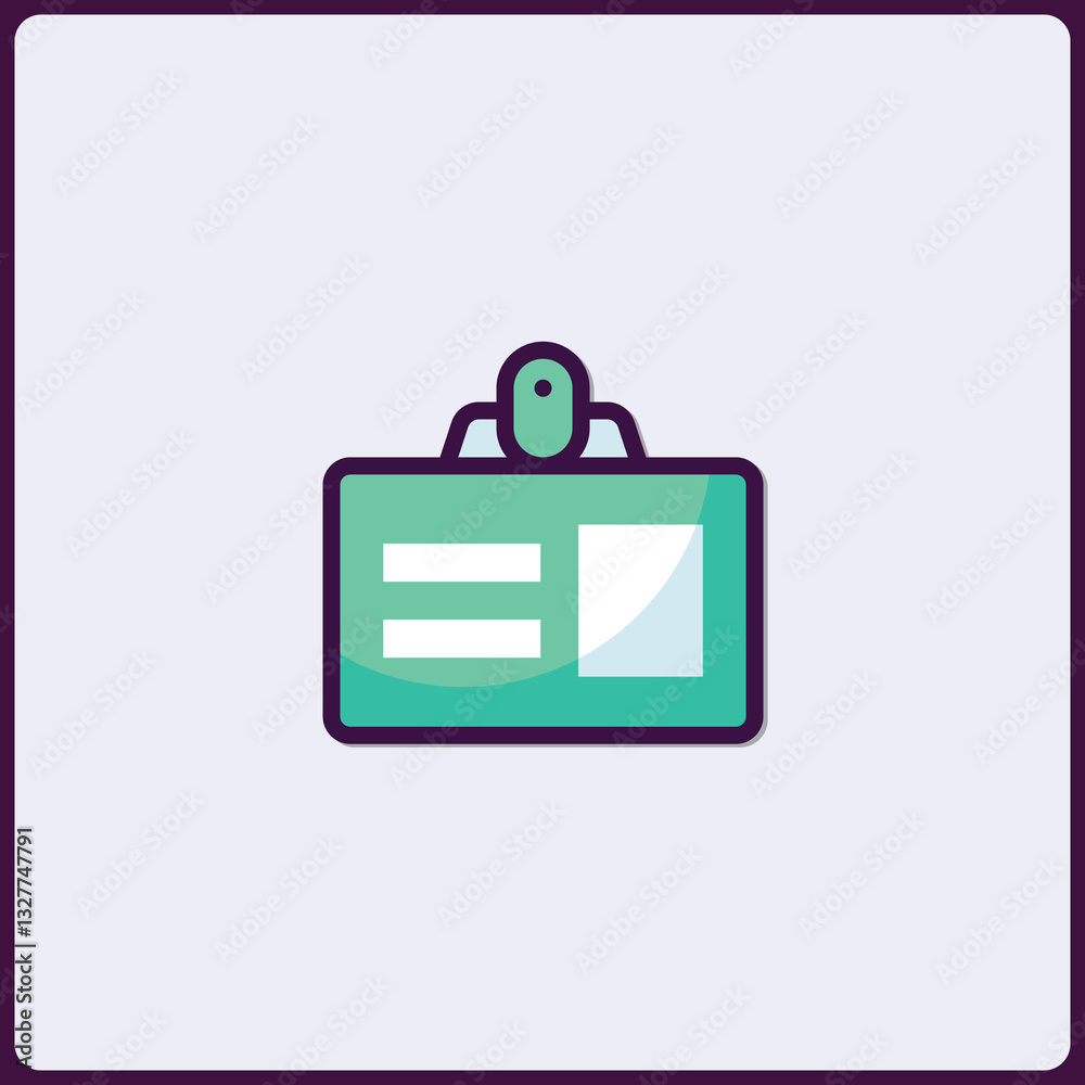 Poster stylized identification badge icon for secure access and verification