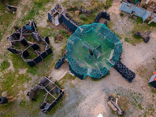 Arial view on the tactical air soft & paintball ground