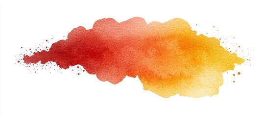 Obraz premium Abstract Watercolor Texture, Red and Yellow Gradient Splash, Design Element on White Background
