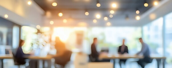 Business people meeting inside a contemporary office building setting
