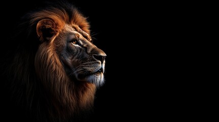 Fototapeta premium logo of a lion with fire on a black background