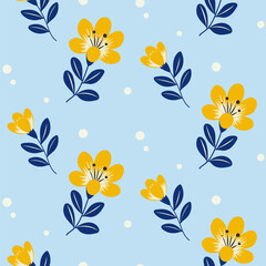 Seamless floral pattern. Background in small flowers for textiles, fabrics, cotton fabric, covers, wallpaper, print, gift wrapping, postcard, scrapbooking.