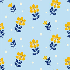 Seamless floral pattern. Background in small flowers for textiles, fabrics, cotton fabric, covers, wallpaper, print, gift wrapping, postcard, scrapbooking.