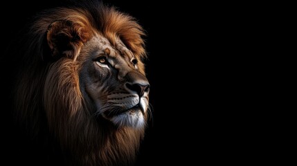 Fototapeta premium logo of a lion with fire on a black background
