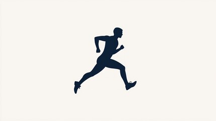 Fototapeta premium Silhouette of a Runner in Motion Dynamic and Energetic Sports Illustration for Fitness Health