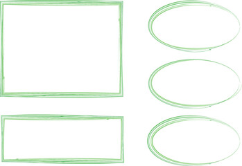 green colorful abstract frames shapes line art collection