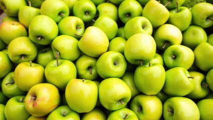Lots of sweet, delicious, ripe apples for consumption as a background.