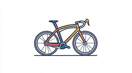 Fototapeta premium Illustrative Design of a Modern Bicycle with Vibrant Colors and Sleek Frame for Fitness and Tra
