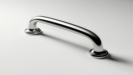 Cabinet handles and knobs on a white background. Kitchen fittings. Furniture accessories.