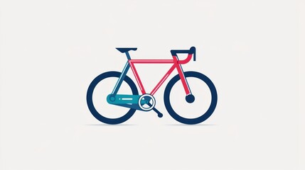 Fototapeta premium Minimalist Bicycle Design with Bold Colors and Geometric Shapes for Modern Graphics and Illustr