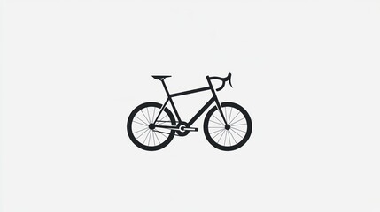 Obraz premium Minimalist Bicycle Silhouette on White Background Simple Clean Design for Sports Fitness a