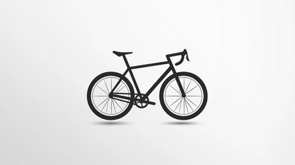 Obraz premium Minimalist Bicycle Silhouette on White Background Simple Clean Design for Sports Fitness a