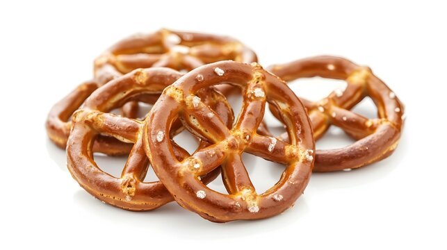 Tumpukan Pretzel Asin Tradisional Terisolasi Dengan Latar Belakang Putih