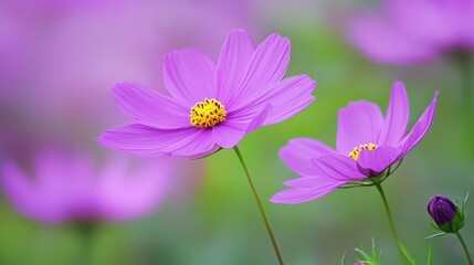 Fototapeta premium Beautiful close-up of vibrant purple flower in a lush garden, showcasing nature's color
