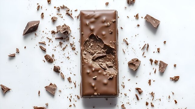 Cokelat Batangan Susu Pecah Makanan Manis Terisolasi Dengan Latar Belakang Putih