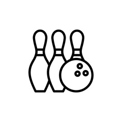 Bowling icon logo design. bowling ball and pin sign and symbol.