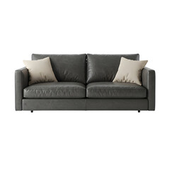 Fototapeta premium Modern Black Leather Sofa – Luxury & Comfort Combined
