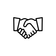 Obraz premium Handshake icon logo design. business handshake sign and symbol. contact agreement