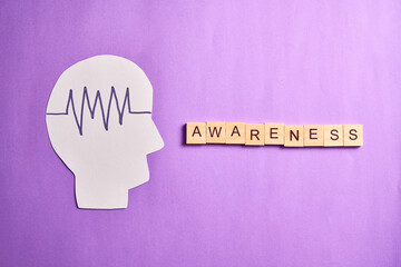 Encephalography brain paper cutout, Stroke, Epilepsy awareness, seizure disorder
