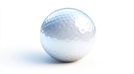 Transparent Golf Ball with Dimples on a White Background 3D Rendered Sports Equipment Image fo