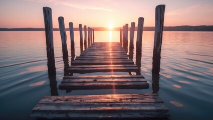 tranquil seascape view at sunset as idea