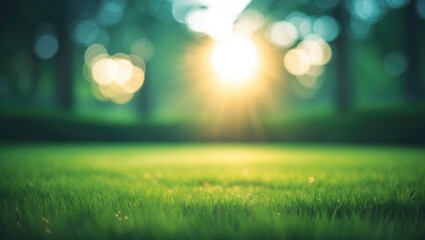 Fototapeta premium Lawn blur featuring soft light for background.