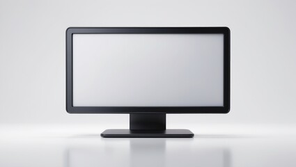 Fototapeta premium LCD monitor featuring an empty screen set against a white background.