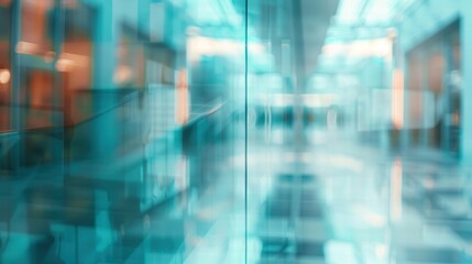 Fototapeta premium Bright pharmacy interior with defocused shelves and various medicines.