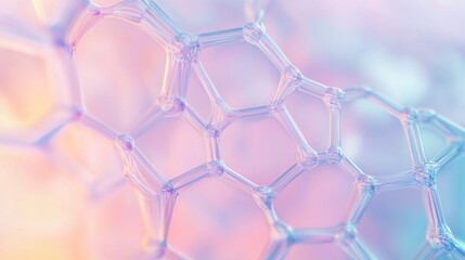 Fototapeta premium Rainbow pastel backdrop like a honeycomb structure, soft light reflections, organic photorealistic macro background