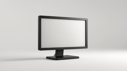 Fototapeta premium LCD monitor with a blank screen set against a white background.