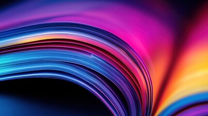 Colorful Flowing Pages of a Book in Abstract Artistic Style