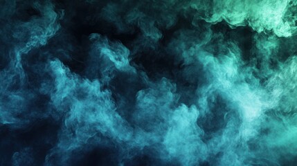 Obraz premium Teal Smoke Clouds Against Dark Background