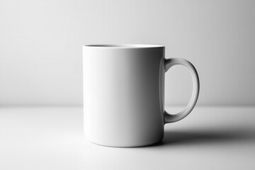 Obraz premium An isolated, empty white ceramic mug presents a blank canvas for a hot beverage