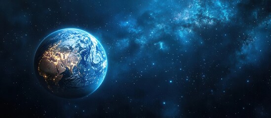 Obraz premium Earth Moon and Sun in Space
