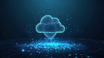 Abstract Cloud Icon Hologram