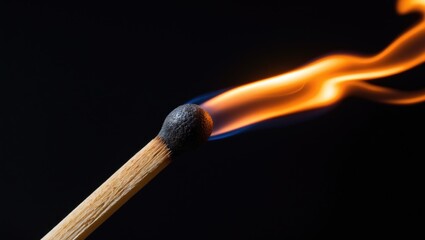Flames of phosphorus with wood phosphorus
