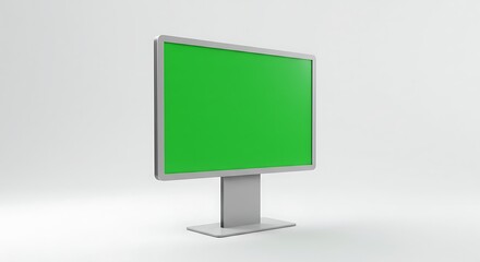 Minimalist chromakey monitor mockup for advertising and digital signage use