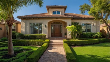 luxury villa with pool and garden