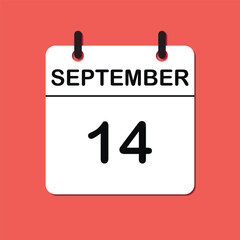 September 14. Daily Calendar icon for design. Simple design for business brochure, flyer, print media, advertisement. Easily editable.