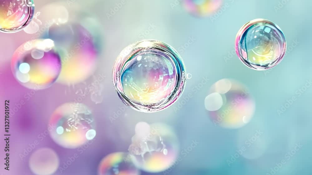 Poster floating orbs of joy dance through a colorful blur creating a whimsical atmosphere filled with encha
