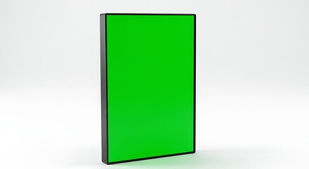 Isolated DVD case with vibrant green screen for customization and design