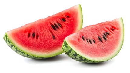 Watermelon slices isolated on white background
