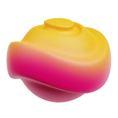 gradient abstract shape 3d icon isolated on the transparent background