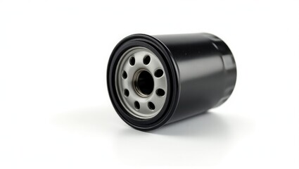 Oil, fuel filter for engine or motorbike displayed on a white background.