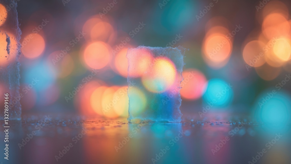 Poster retro film photography effect. grunge texture frame. holographic abstract multicolored vintage backg