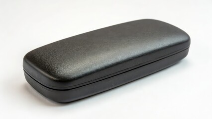 Black Rectangular Eyeglass Case on White Background