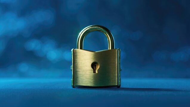 Golden Padlock on a background.